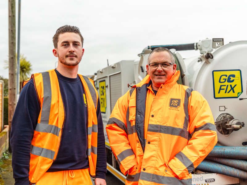 Go-Fix engineers working together on-site