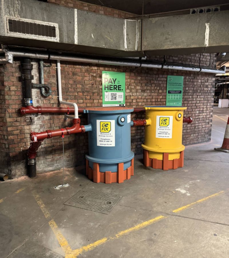 High-capacity grease management tanks installed for effective FOG control.