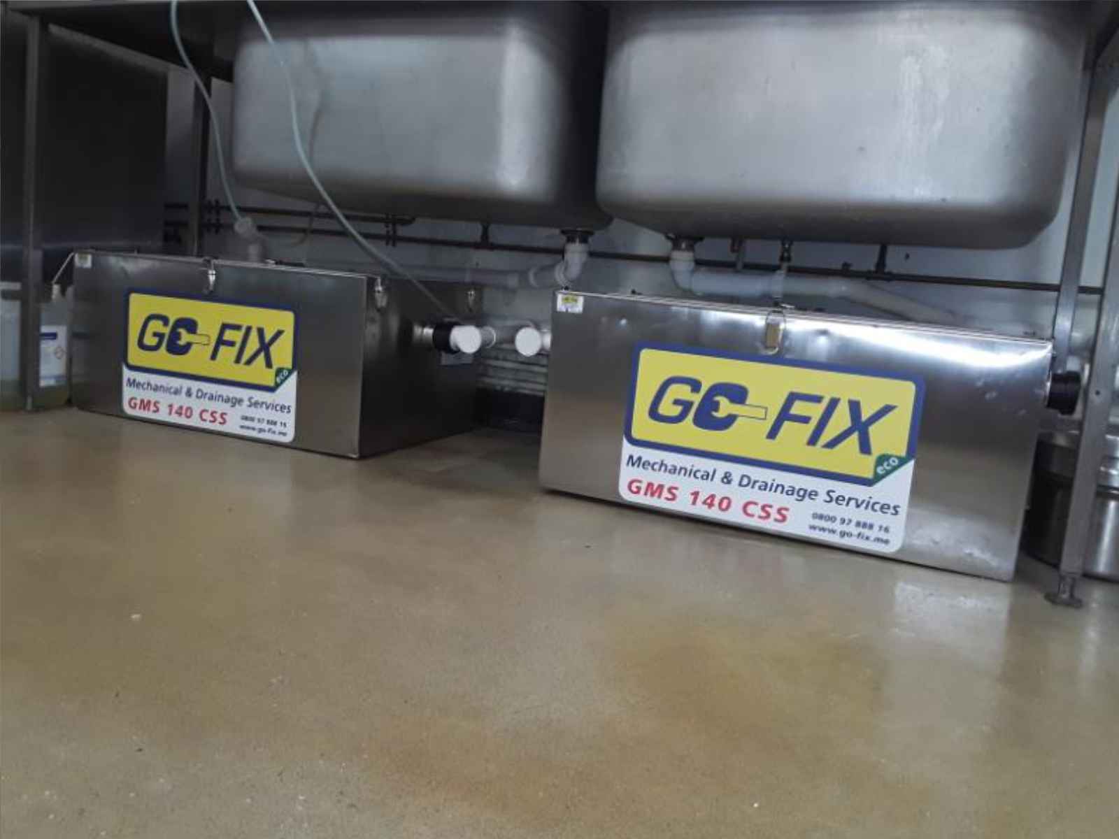 Industrial kitchen grease management system installed by Go-Fix.